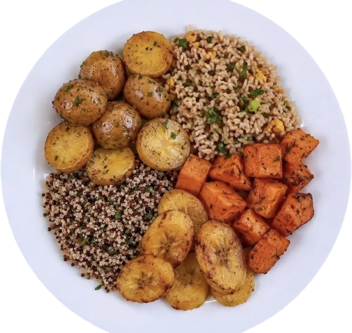 Papa, quinua, camote y plátano